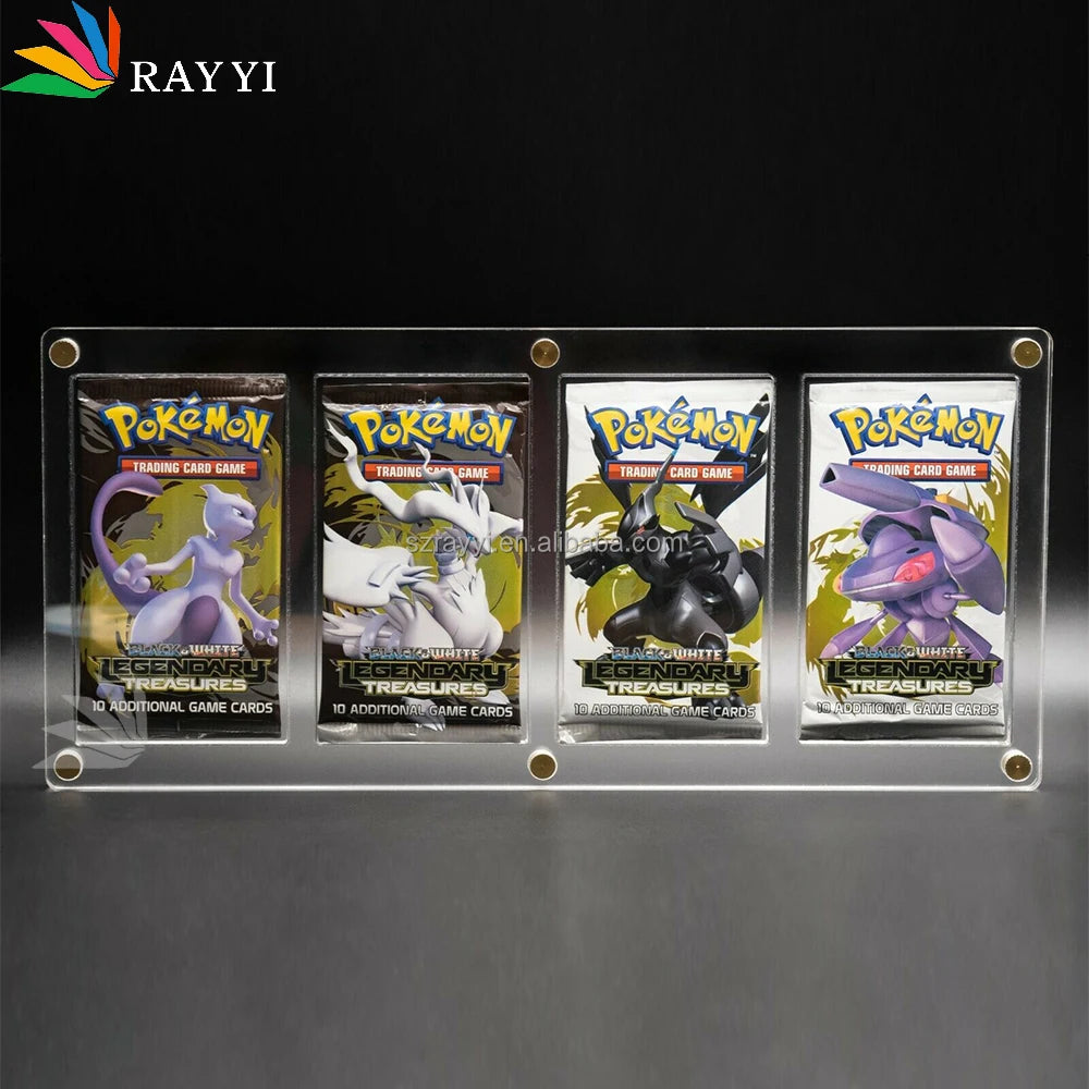 RAY YI custom clear pokemon cards booster box packs Display Acrylic case With UV resistance