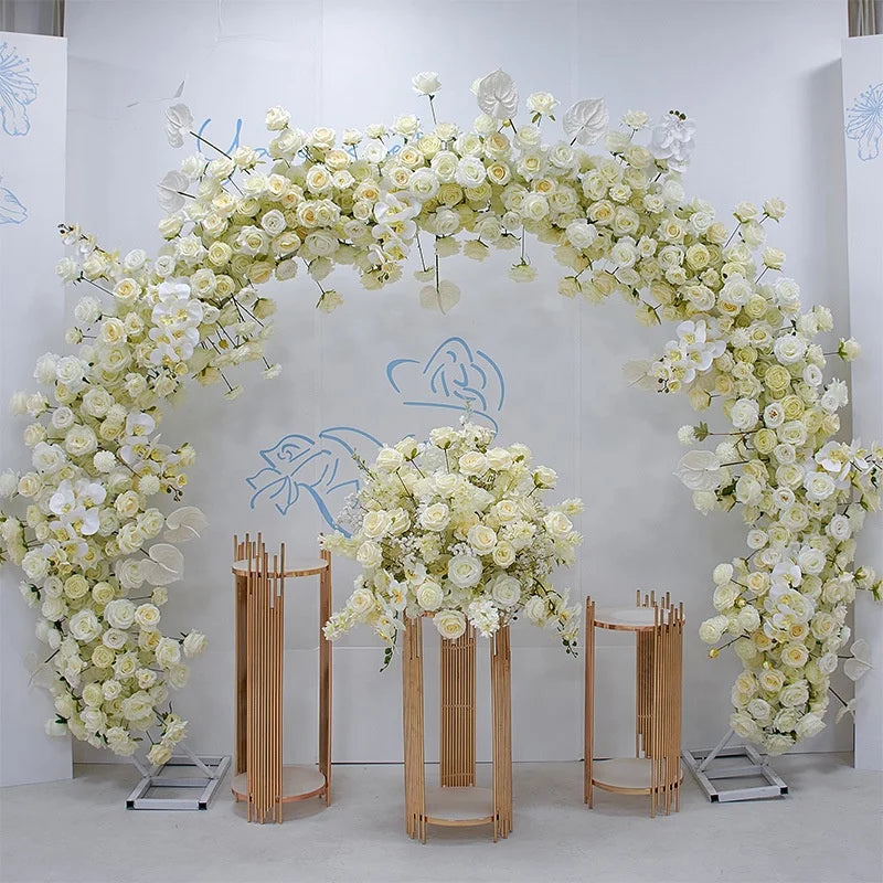 JCF151 Rose Row Arch Layout Long Row of Flowers Wedding Background Table Decoration Artificial Flowers Fake Flowers