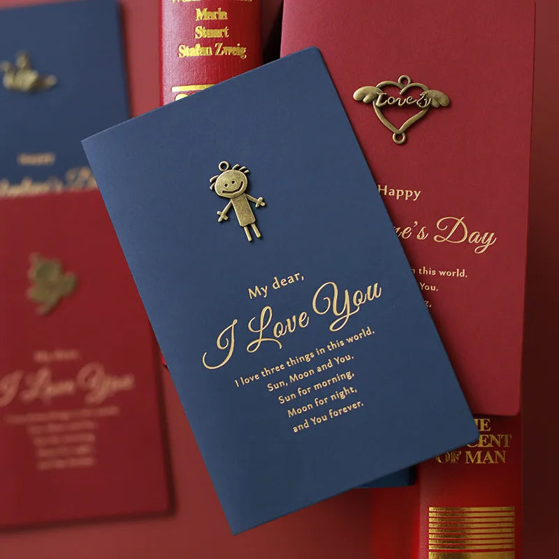 Vintage Metal DIY Thank You Card Specialty Paper Foil Stamping Valentine's Day Greeting Card Wedding Invitation Card