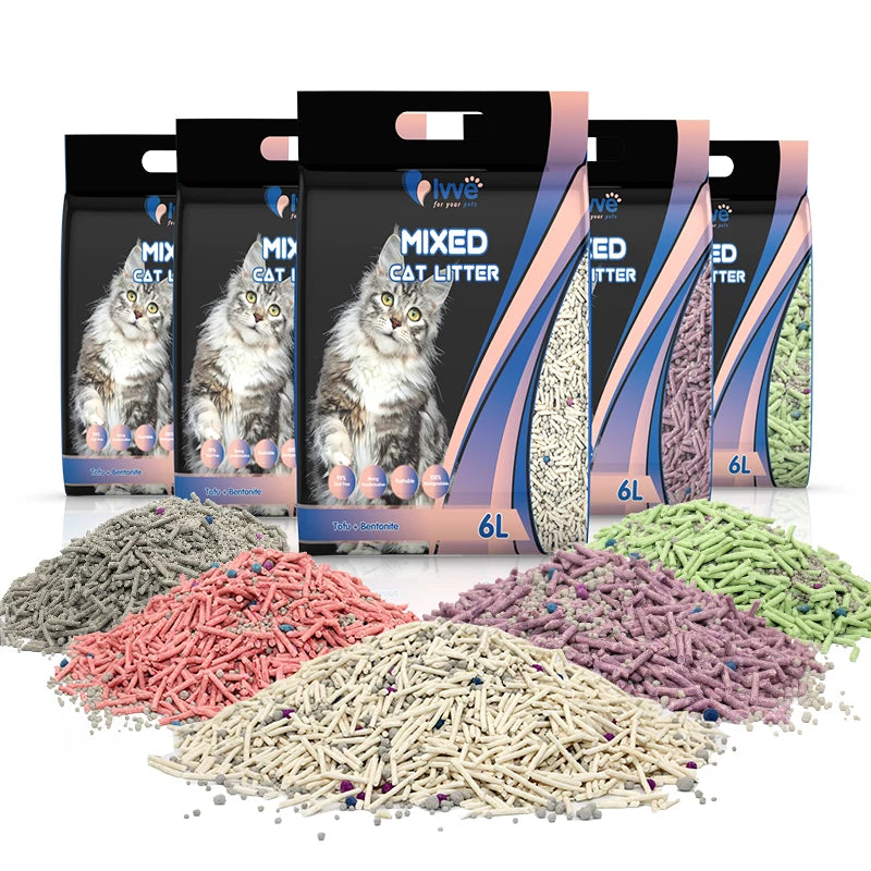 China Supplier OEM / ODM Hot Selling Wholesale Bentonite&Tofu Mixed Clumping Bentonite Cat Litter Tofu