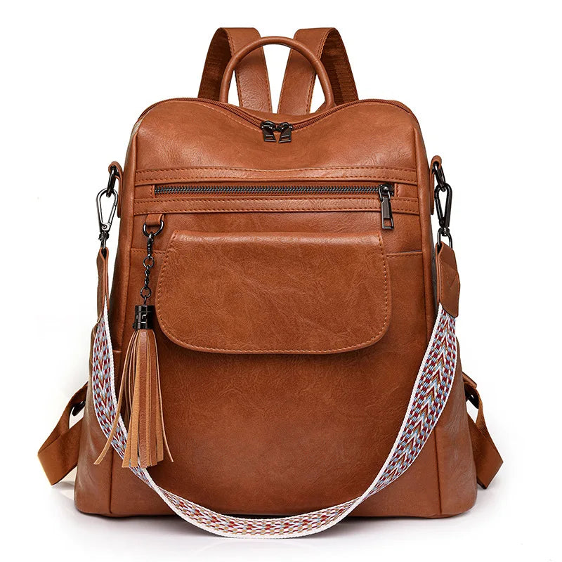 New Fashion Backpack Waterproof Women's Large Capacity Retro Single Shoulder Crossbody Bag Leisure Women's Backpack