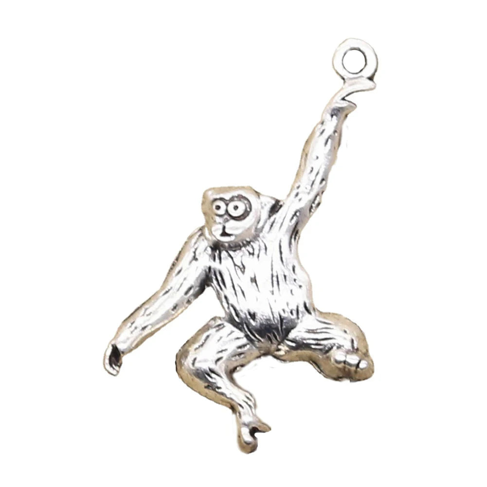 Charms Monkey 32x27mm Tibetan Silver Color Pendants Antique Jewelry Making DIY Handmade Craft