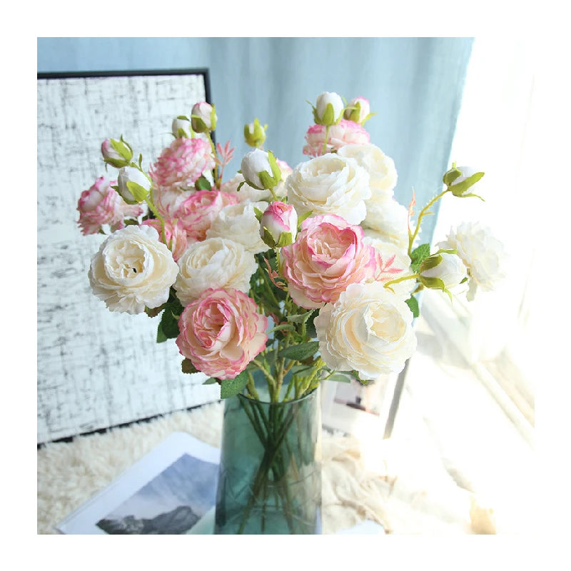CZ-01 Factory Sale Lifelike Faked Rose Bouquet Single Stem Artificial Silk Rose Flower for Wedding Home Party Decoration