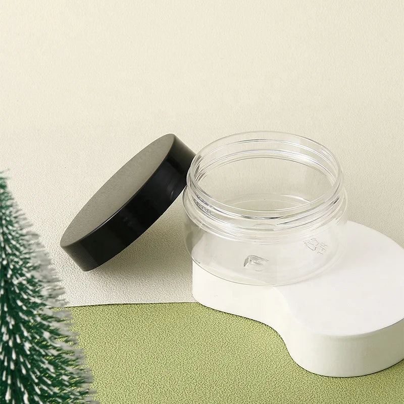 80ml Cosmetic Packaging Ready to Ship Empty Clear Round Face Cream Jar Container Plastic Cosmetic Jar