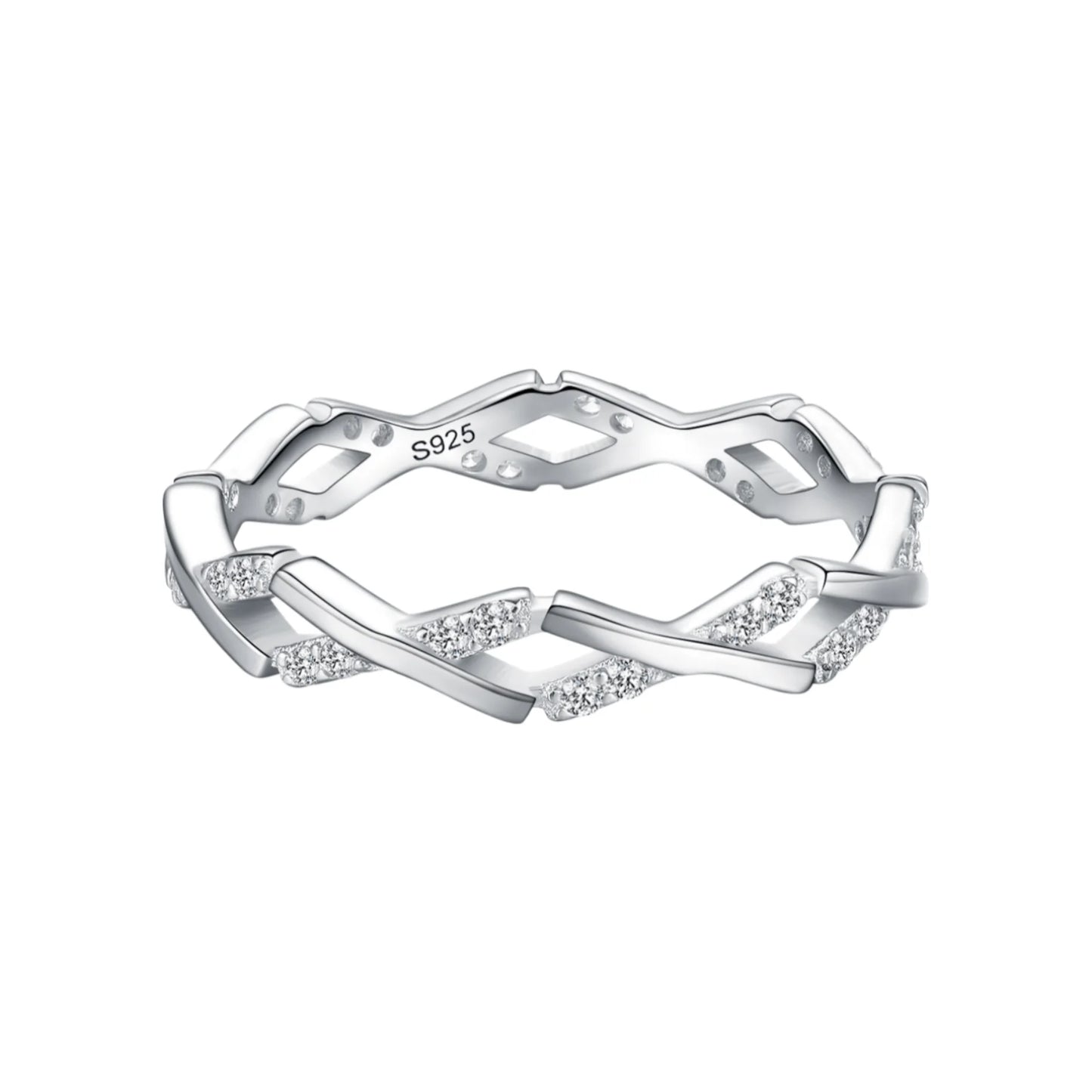 Ada Jewelry Gioielli Argento 925 New Classic Micro Pave Cubic Zirconia Finger Rings for Women