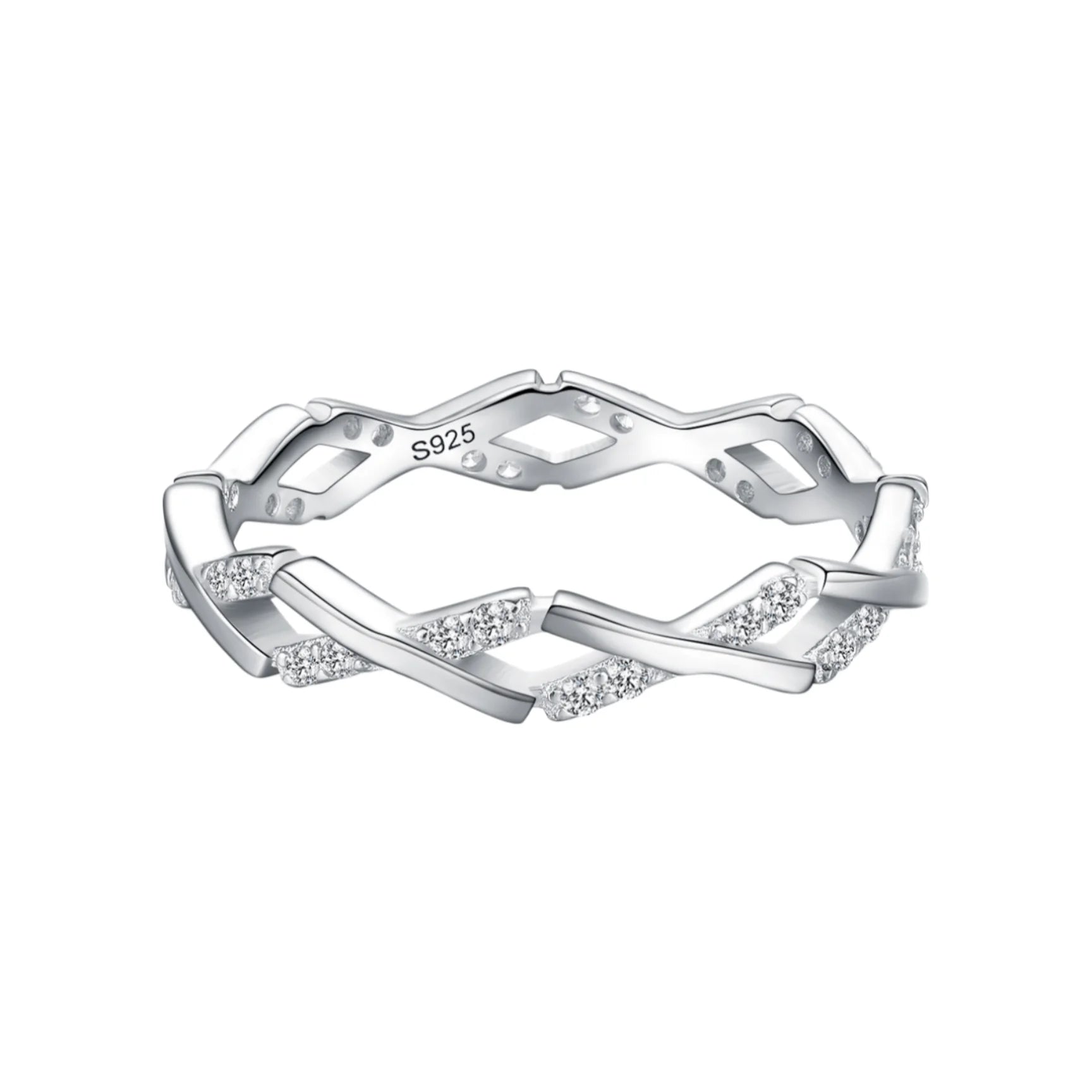 Ada Jewelry Gioielli Argento 925 New Classic Micro Pave Cubic Zirconia Finger Rings for Women