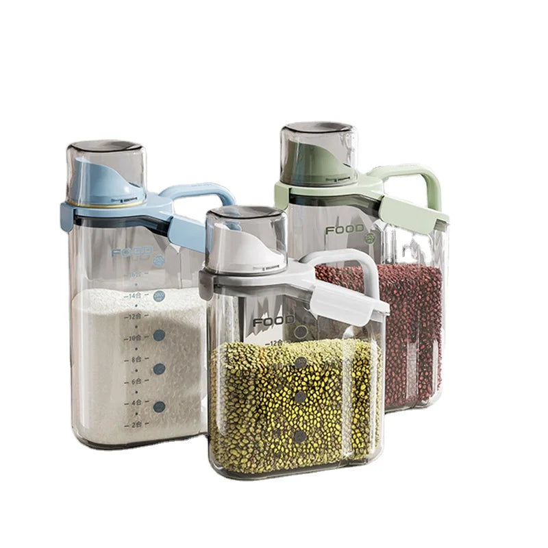 New Arrival Portable Sealed Food Storage Bucket With Lids Colorful Plastic Jars Kitchen Organization Airtight Storage Contain