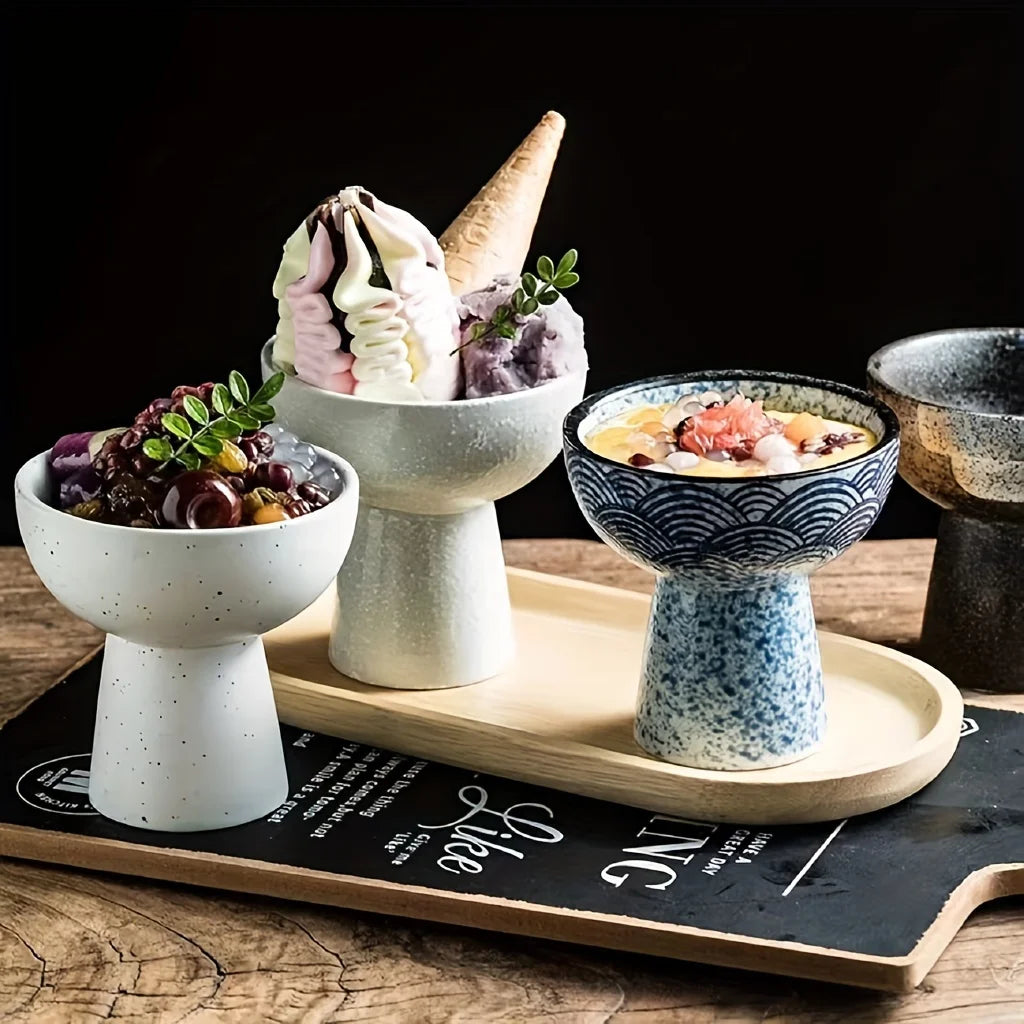 Ceramic Ice Cream Bowl  Yogurt Cup Creative Dessert Baking Cake Bowl for Home Restaurant Tableware Accessories