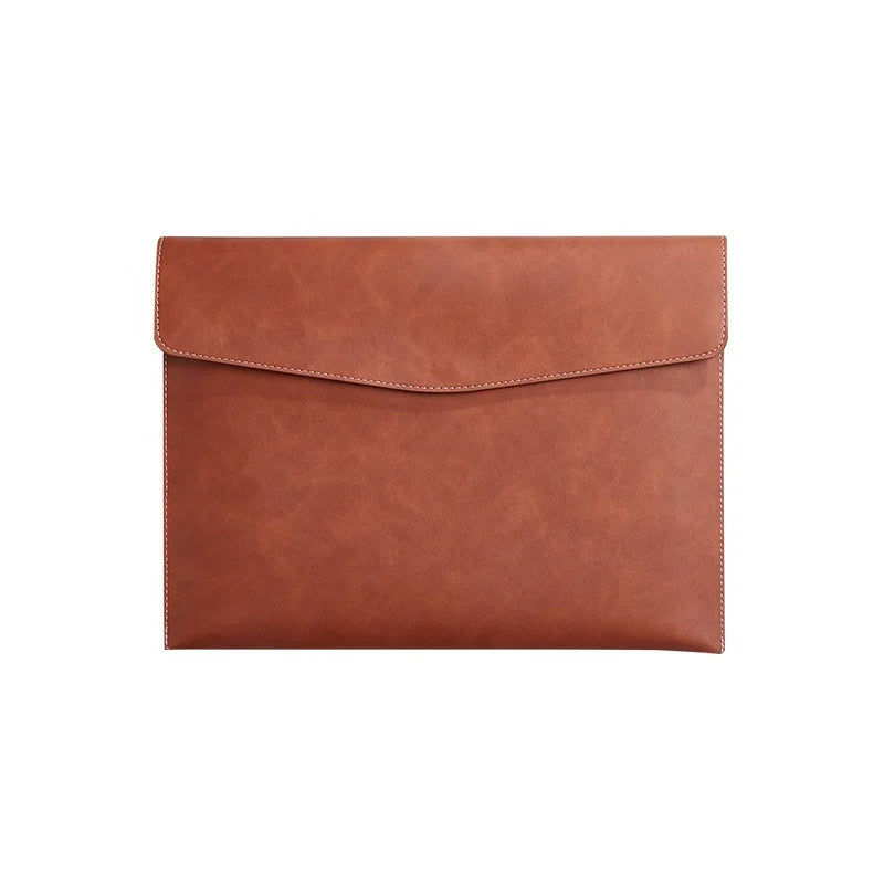 Customizable Logo A4 PU Leather Business Portfolio Bag Storage Document Bag File Folder Envelope Folder Waterproof File Packa