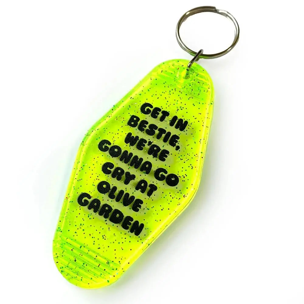 Glittered Motel Keychain Blanks  Custom Logo Color Material Key Tags Promotional Blank Plastic Retro Vintage Motel Key Holder