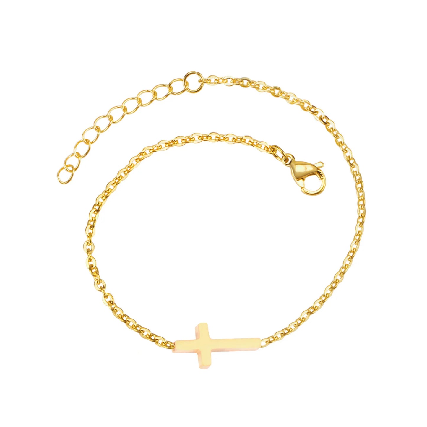 18CM Simple Link Chain Stainless Steel Sieraden Armbanden Star Cross Bracelets Gold Women