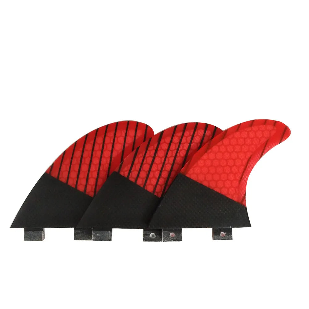 Surfboard Fin Carbon Fiber  Double Tabs Fin Thruser Tri Set G5 for Surfing