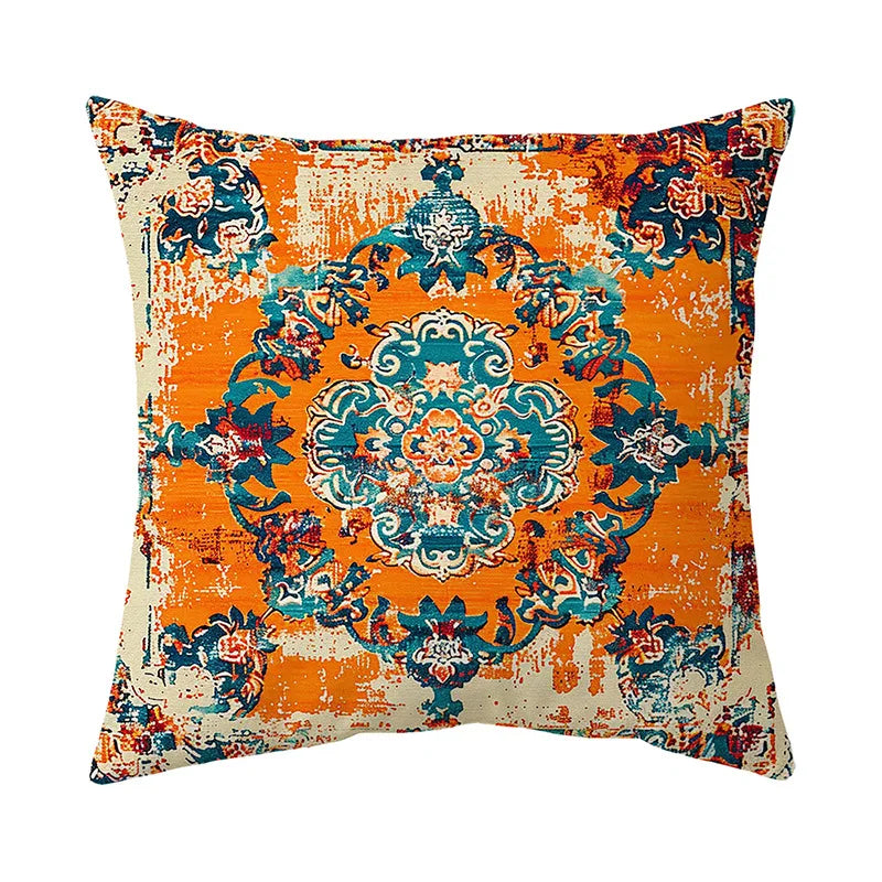 Amity Morocco Printing Style Home Decorative Pillow Cover Mandala Medallion Ethic Square Pillow Case Sofa Bedroom Cushion Cov