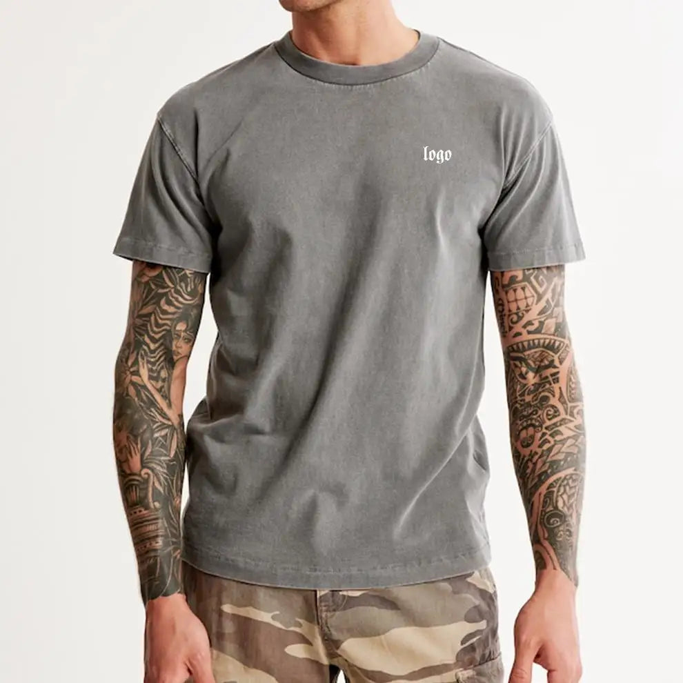 Custom Running Men Sports Wear Cotton Acid 230g Washed Oversized Fitness Training Gym T Shirts for