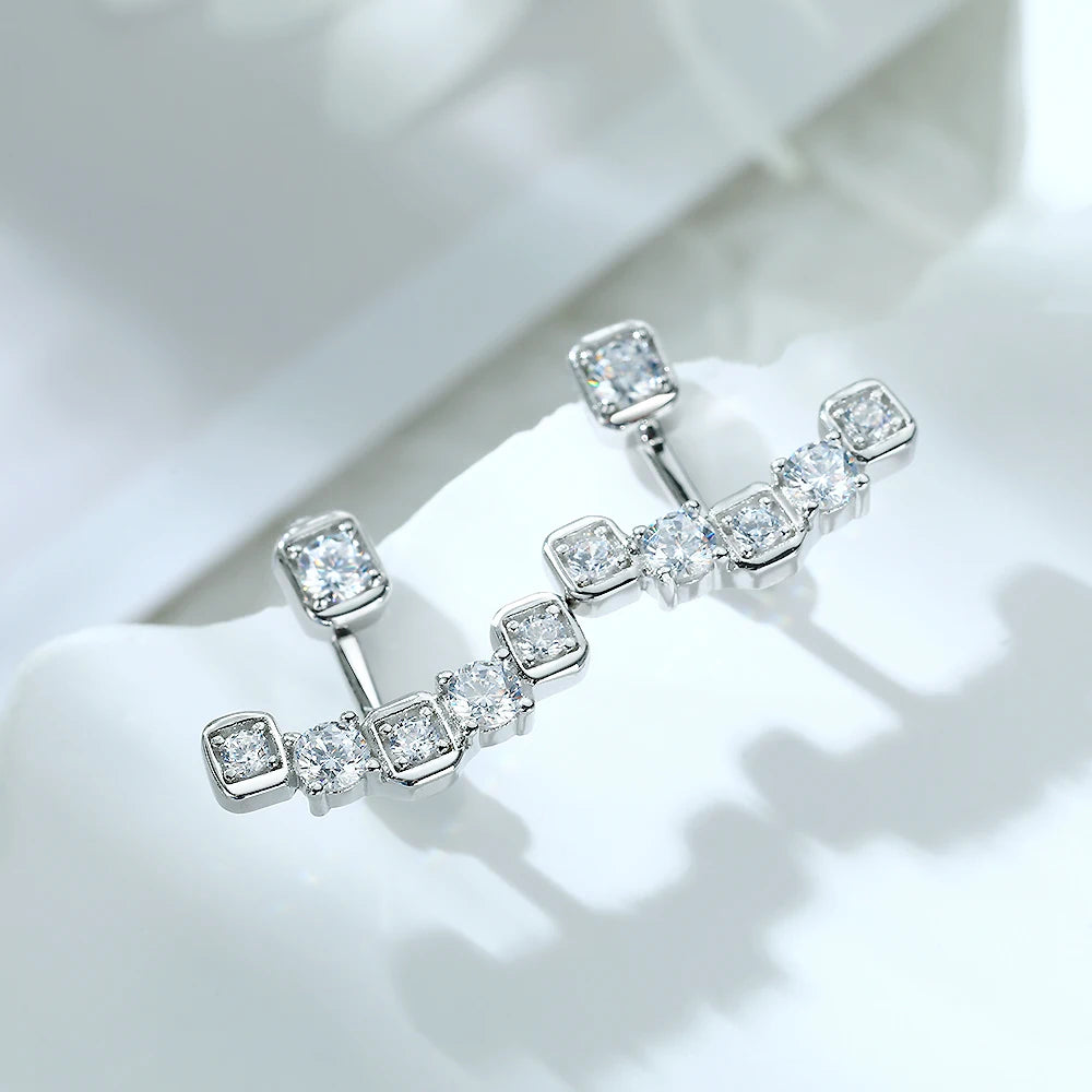 Vintage Dangle Earring 925 Silver Jewelry Shiny 3AAA CZ Stud Earrings