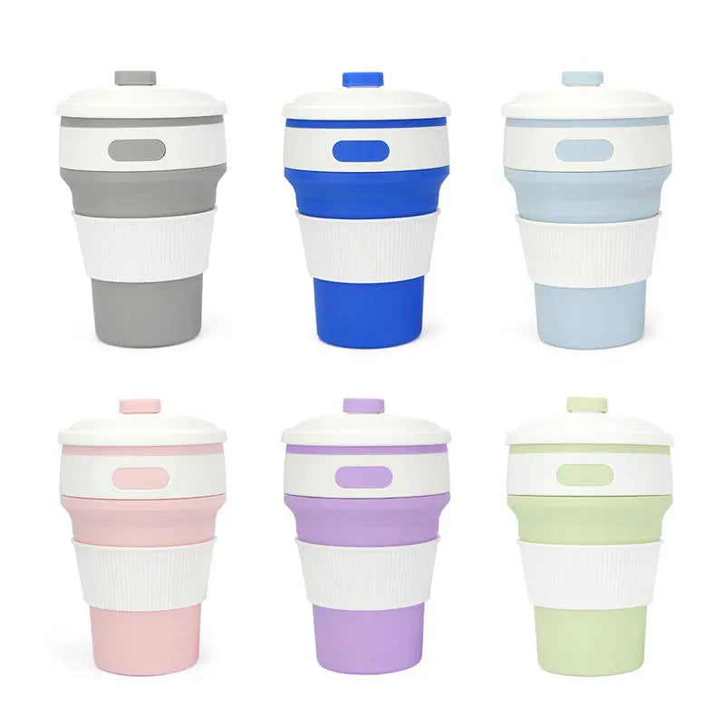 BPA Free LTEIN 12Oz Collapsible Cups for Coffee Pocket Size and Reusable Travel Mug with Lid Food-Grade