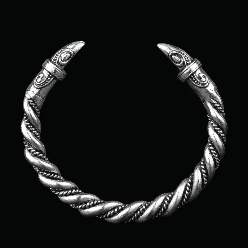 Wholesale Handmade Twisted Opening Cuff Bracelets Bangles Men Personalized Vintage Silver Viking Two Raven Head Bracelet 2026