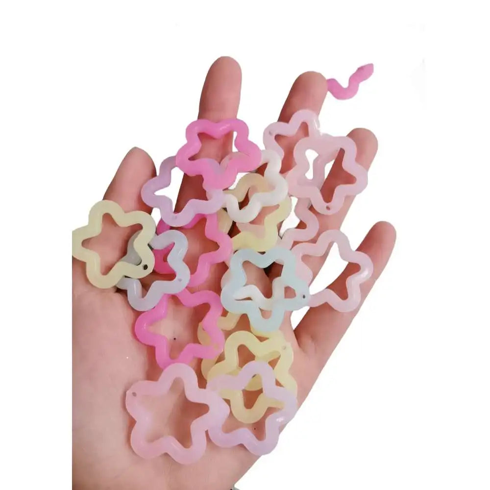 500G Candy Color Acrylic Flower Star Jelly Beads for Jewelry Making Children Bracelet Pastel Handcraft