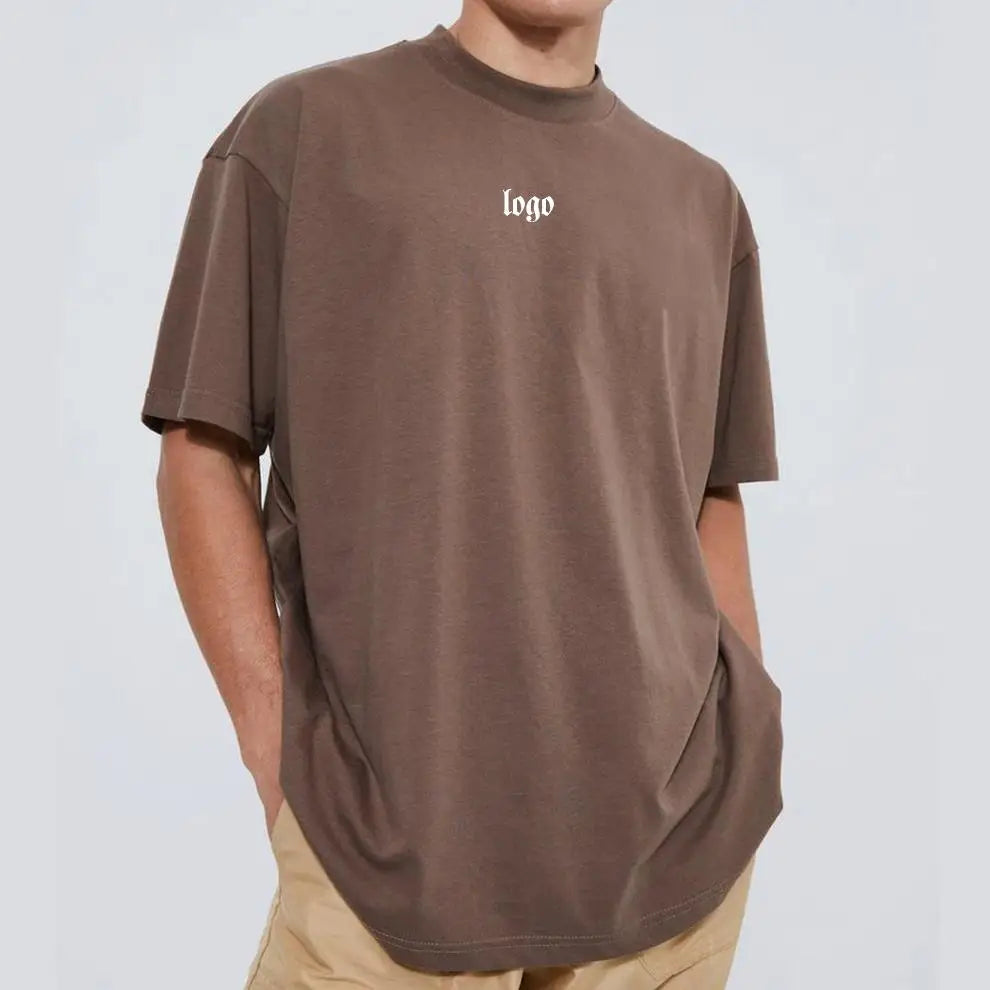 230g Oversized Tshirt Tee Round Neck Organic Cotton Printed Heavyweight Blank T Shirt Plus Size Men's T-Shirt