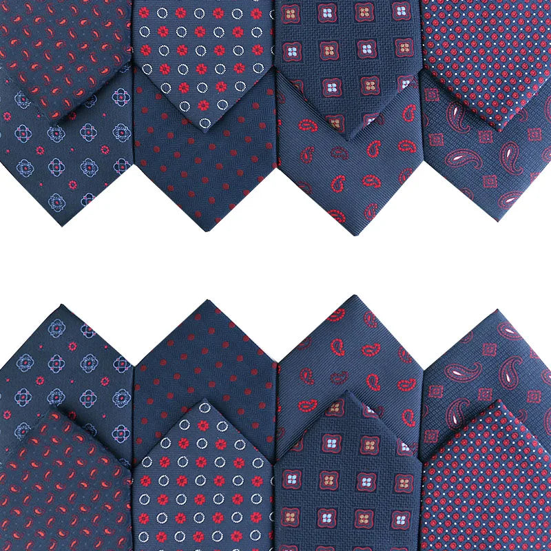 Handmade Luxury Mens Tie Dark Blue Paisley Dots Neckties for Business Mens Shirt Collar Tie Wedding Party Slim Gravatas for G