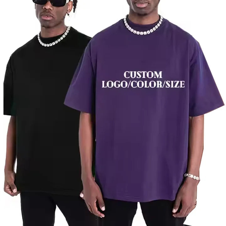 Wholesale High Quality Heavyweight 100% Cotton Oversized Custom Printed Plain Plus Size Men's Custom T Shirt