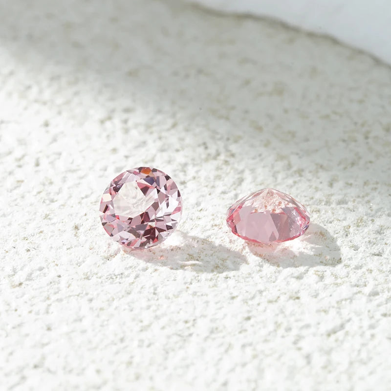 Starsgem Wholesale Loose Synthetic Round Brilliant Cut Different Size Lab Created Padparadscha Sapphire for Making Jewe
