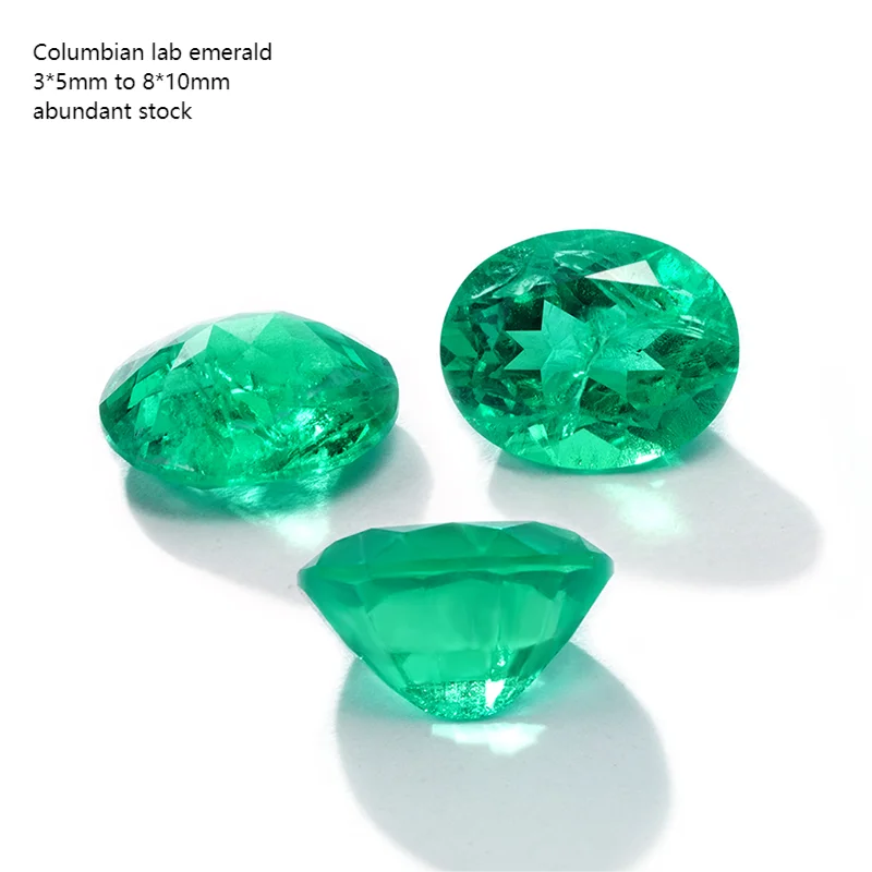 3*5mm Fancy Cut 5*7mm 7*9mm Lab Emerald Starsgem Hot Sale Oval Shape Columbian Hydrothermal Lab Grown Emerald Factory Price