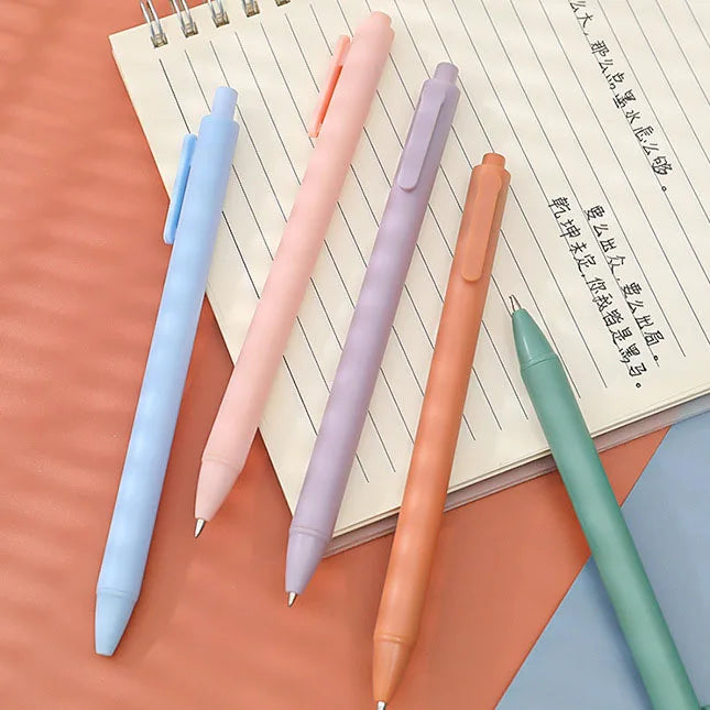 Promotion Plastic Morandi Solid Color Press Ball Pens For ooffice and School Supplies Neutral pen