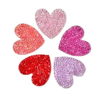Hot Fix Diamond Heart Applique Resin Rhinestone Sticker Diy Clothing Shoes Hats Decorative Iron on Strass Patches