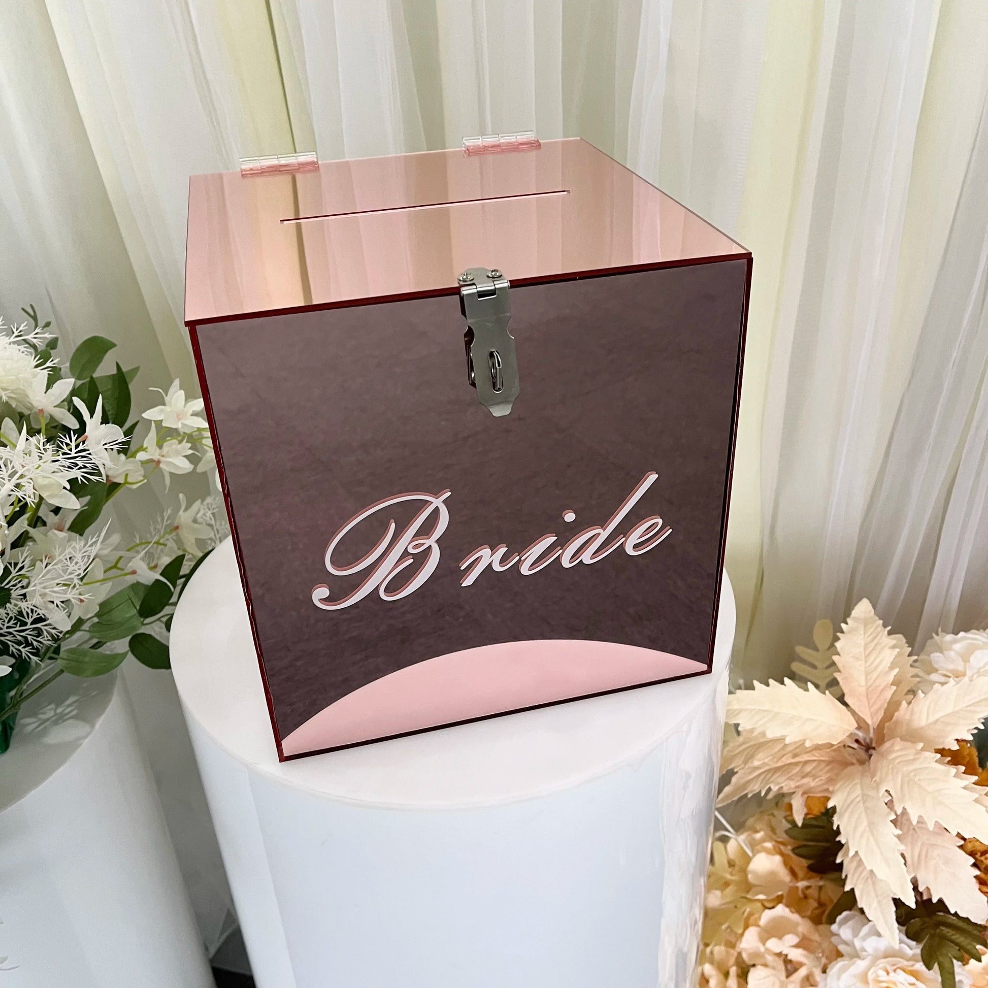 Gaojian Rose Golden Mirror Acrylic 3mm for Eco-friendly Wishing Well Gift Box Elegant Wedding Invitation Card Display Box