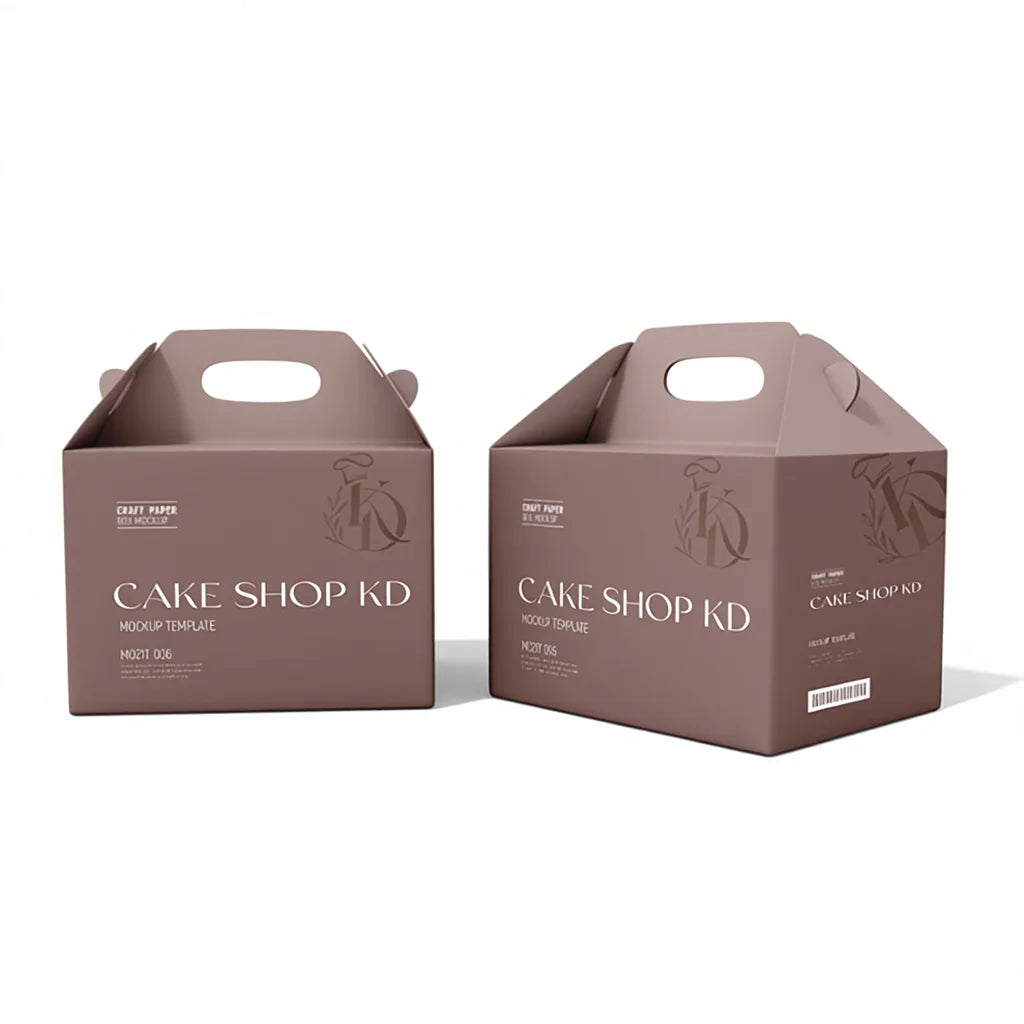 Custom Bakery Sushi Cake Box Handle Recycled Food Grade Cardboard Custom Logo Printing Foldable Design for Candy Donuts