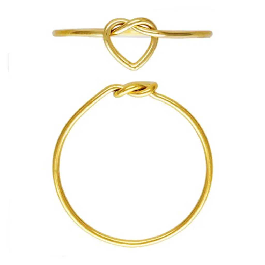 GP US 14k Gold Filled Heart Knot Ring Wire RingTiny Heart Minimalist Permanent Jewelry Ring Women Wholesale