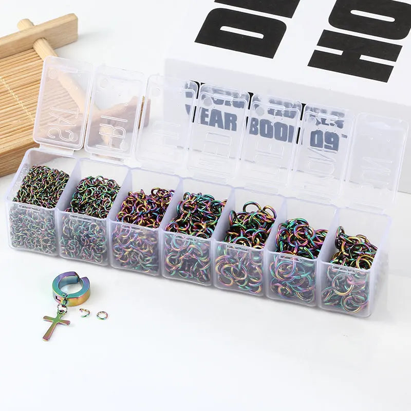 Wholesale Stainless Steel Open Jump Rings Rainbow-Colored Connectors for DIY Jewelry Making Accessories & Components