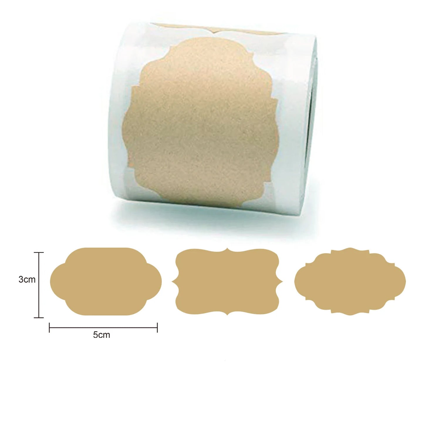 Custom Essential Kraft Gift Tags Glossy Vinyl and PET Roll Label Stickers for Mason Jars and Glass Bottles