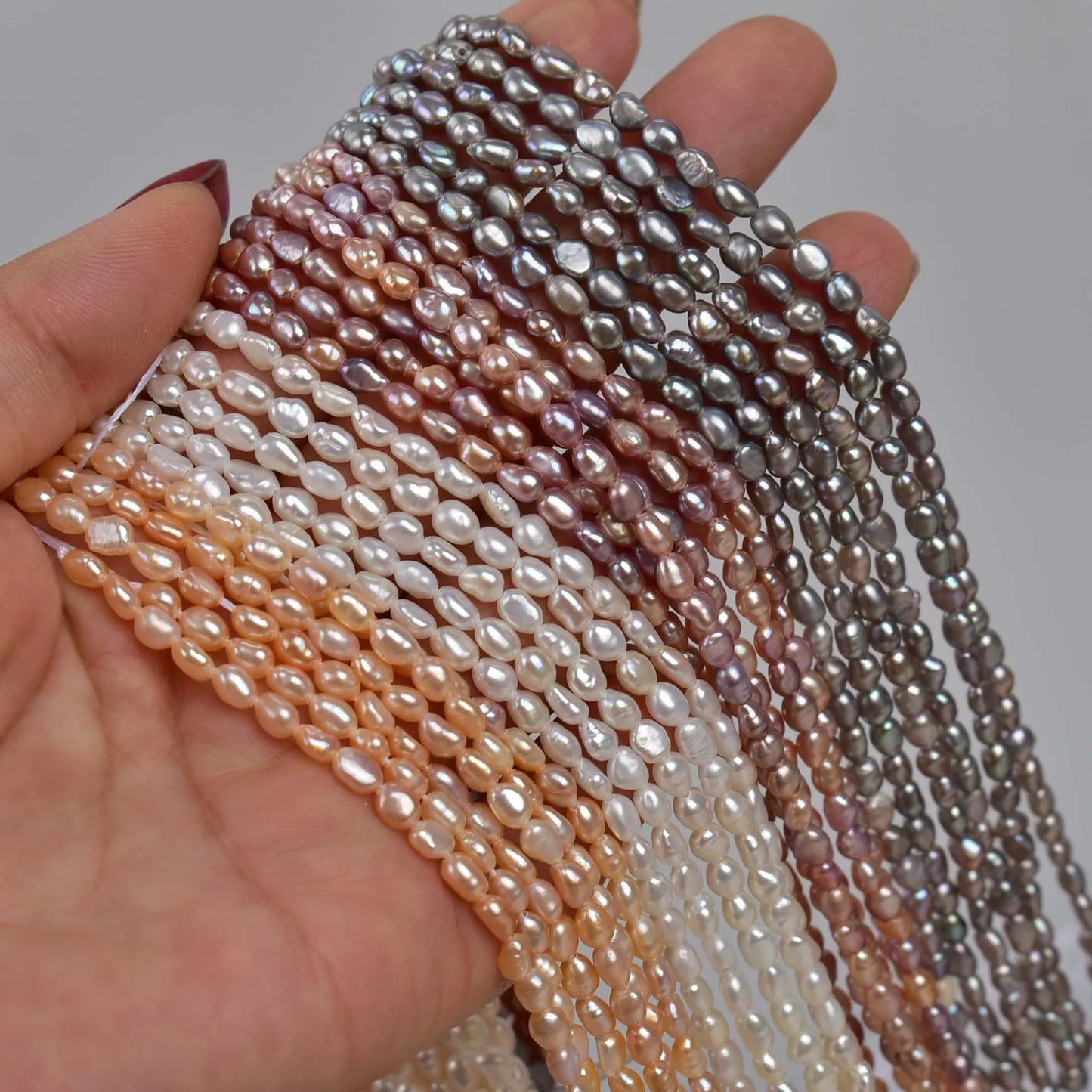 Wholesale DIY Keshi Baroque Cultured Freshwater Pearl Beads 3-4mm Length 36cm 1917080