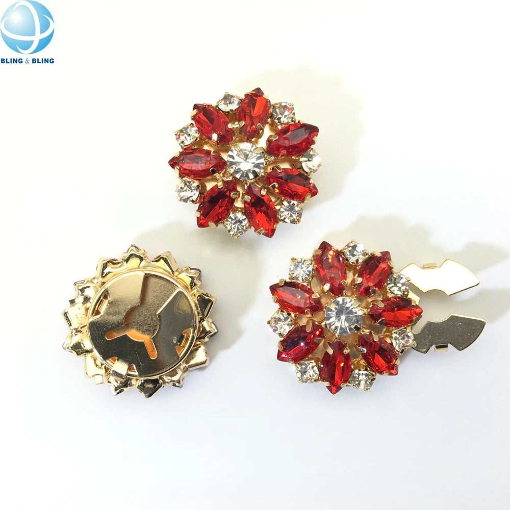 Women Shirt Crystal Button Cover No Sew Clips on Button Cover for Cufflinks Garment Jewel Embellishment
