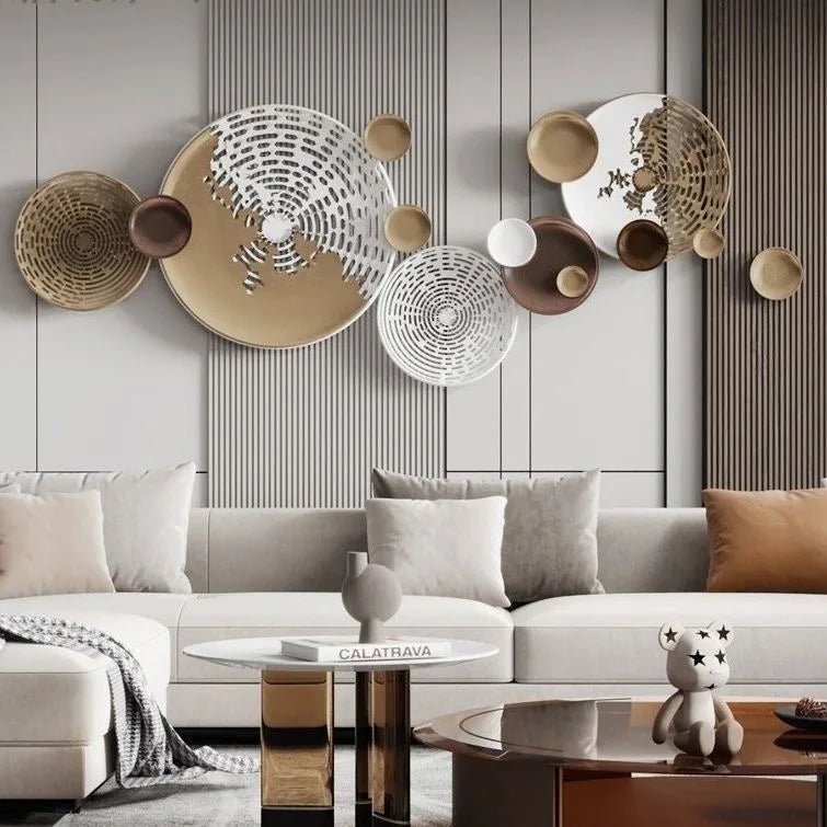 120x49cm 2024 New Dropshipping Luxury Metal Geometric Wall Art Metallic Home Decor Living Room House Decoration Hanging