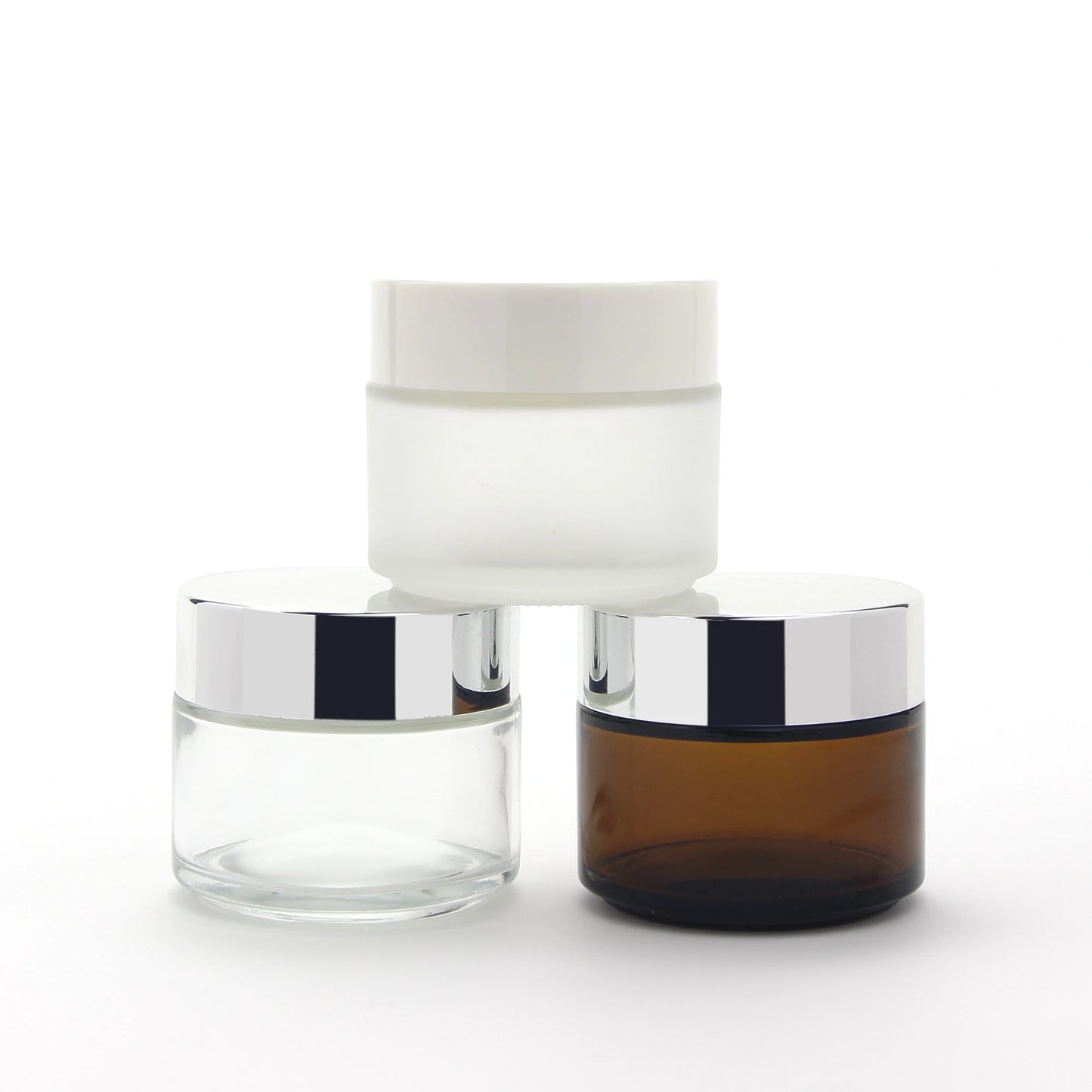 Luxury Skincare Empty Transparent Frost Amber 100g 3.3oz Empty Cosmetic Glass Jars for Body Scrub Packing