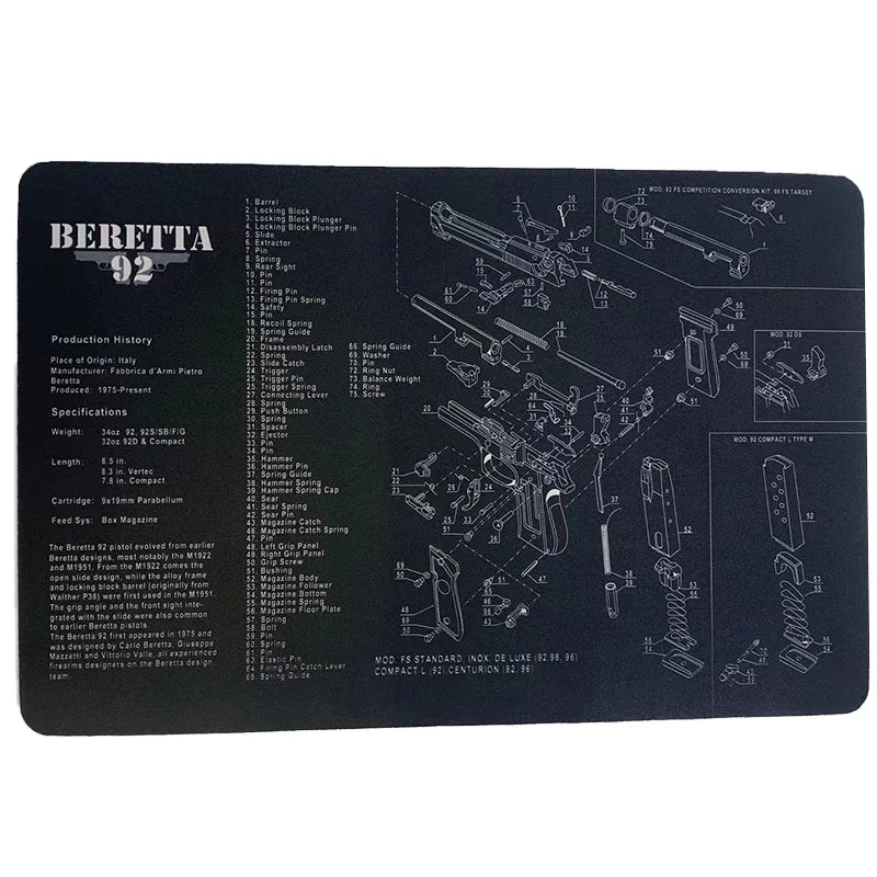 Custom Non-Slip Anti Slide Hunting Shooting Gun Accessories Magnetic Gun Cleaning Mat