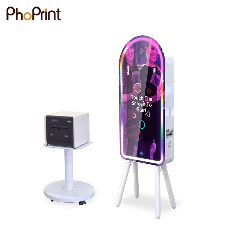 Modern Design 32 Inches Mirror Booth Window 10 I5 Board Photo Booth Machine / Compatible Pretty in Everywhere