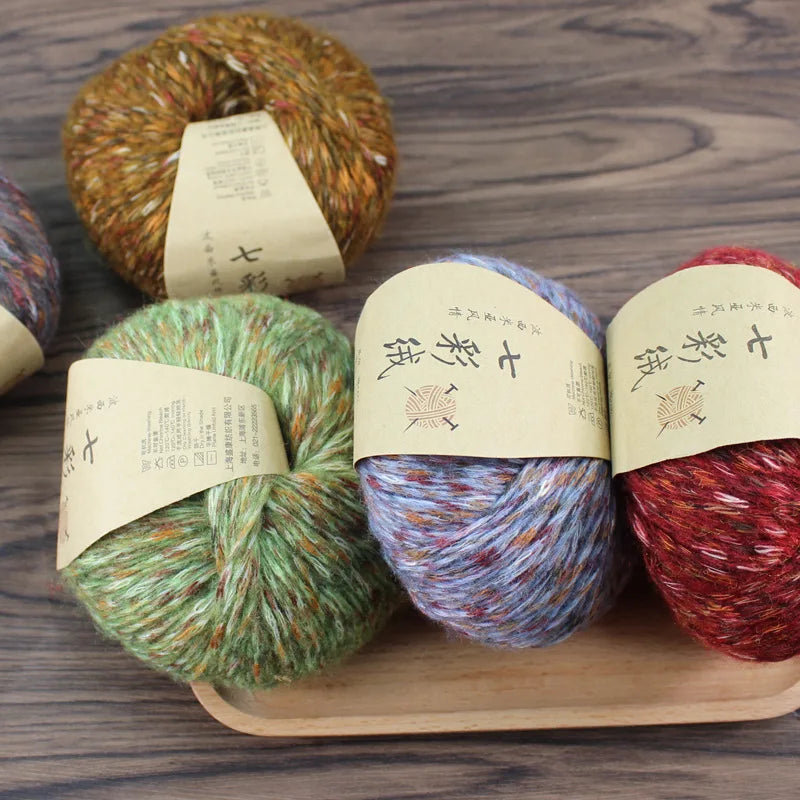 Hand Knitting Fancy Yarn  Blend 60% Cotton 20% Nylon 20% Alpaca Yarn for Hat