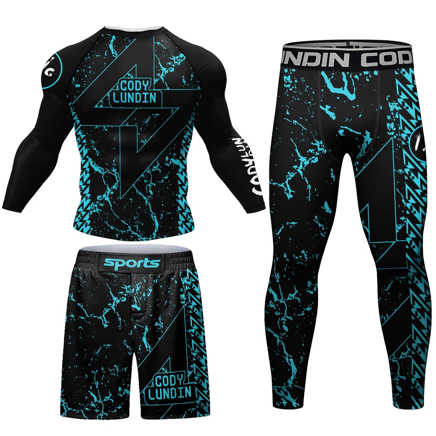 China Wholesale Custom Men Compression Fightwear Martial Art Wear Kickboxing Kits Jiu Jitsu Gi Rashguard Gym Fitness Set