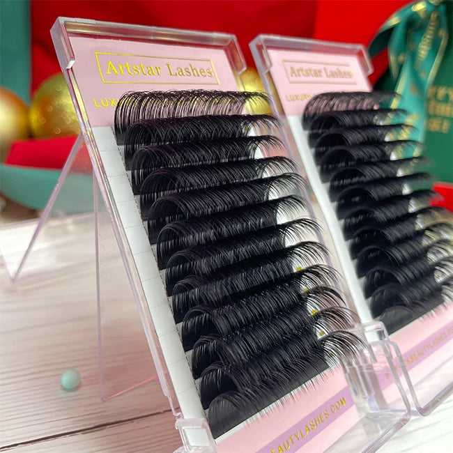 Private Label 0.03 0.05 0.07 Individual Lash Handmade Matte Black Cashmere Lash Extension 25mm Volume Lash Extensions