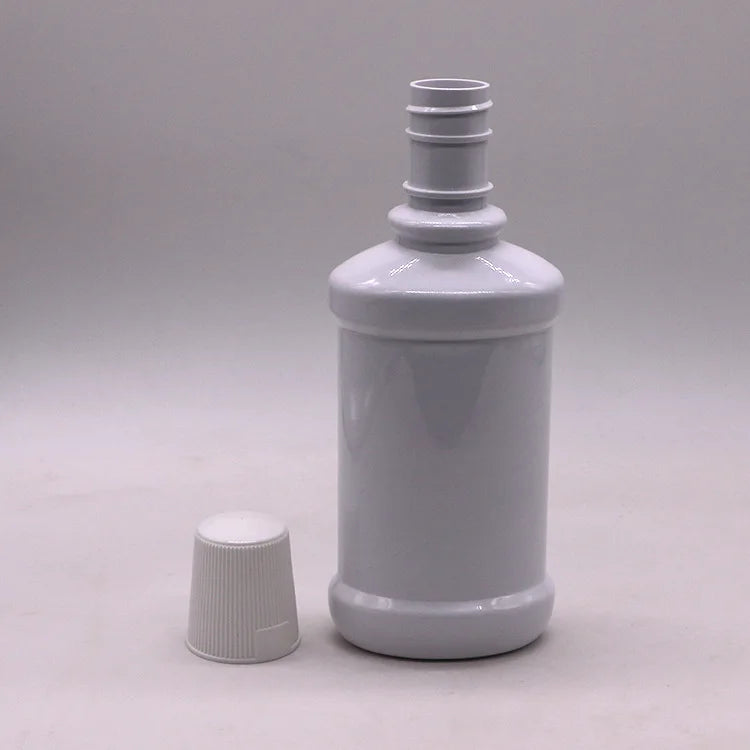 350ml PET Plastic Mouthwash Bottles with Screw Cap and Hot Stamping Surface Handling