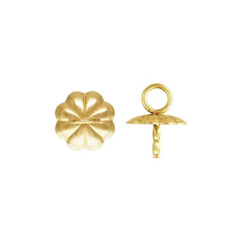 GP 14K Gold Filled 4mm Flower Cup Twist Peg Drop for Permanent Charms Necklace Jewelry Making Wholesale
