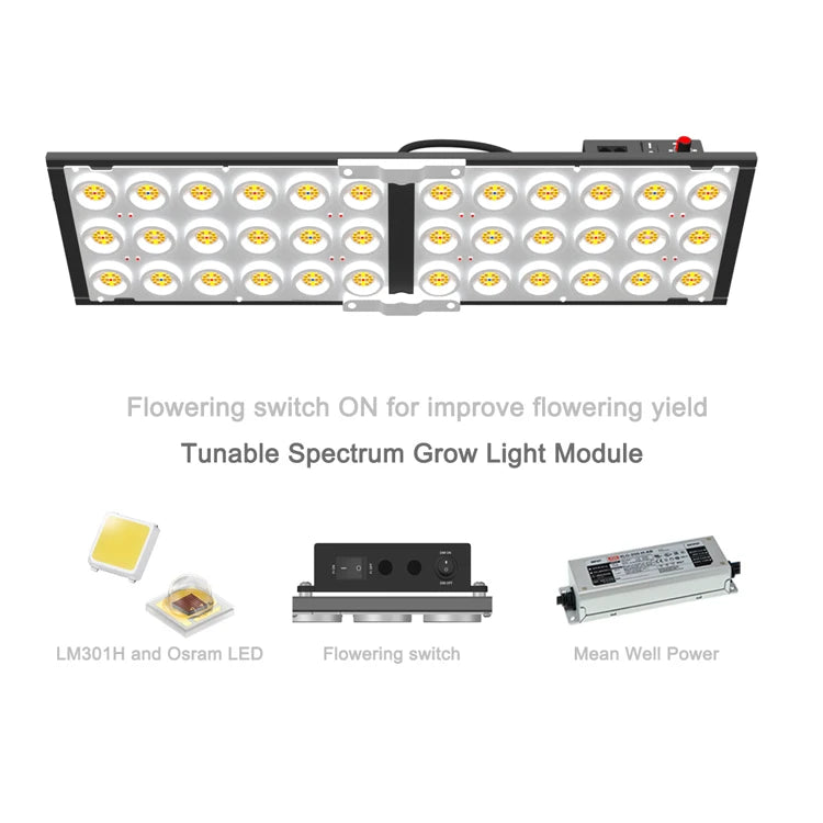 For LED Plant Grow for Aluminum IP65 G1000 G24 100W High PPFD for Medicinal Plants Dimmable