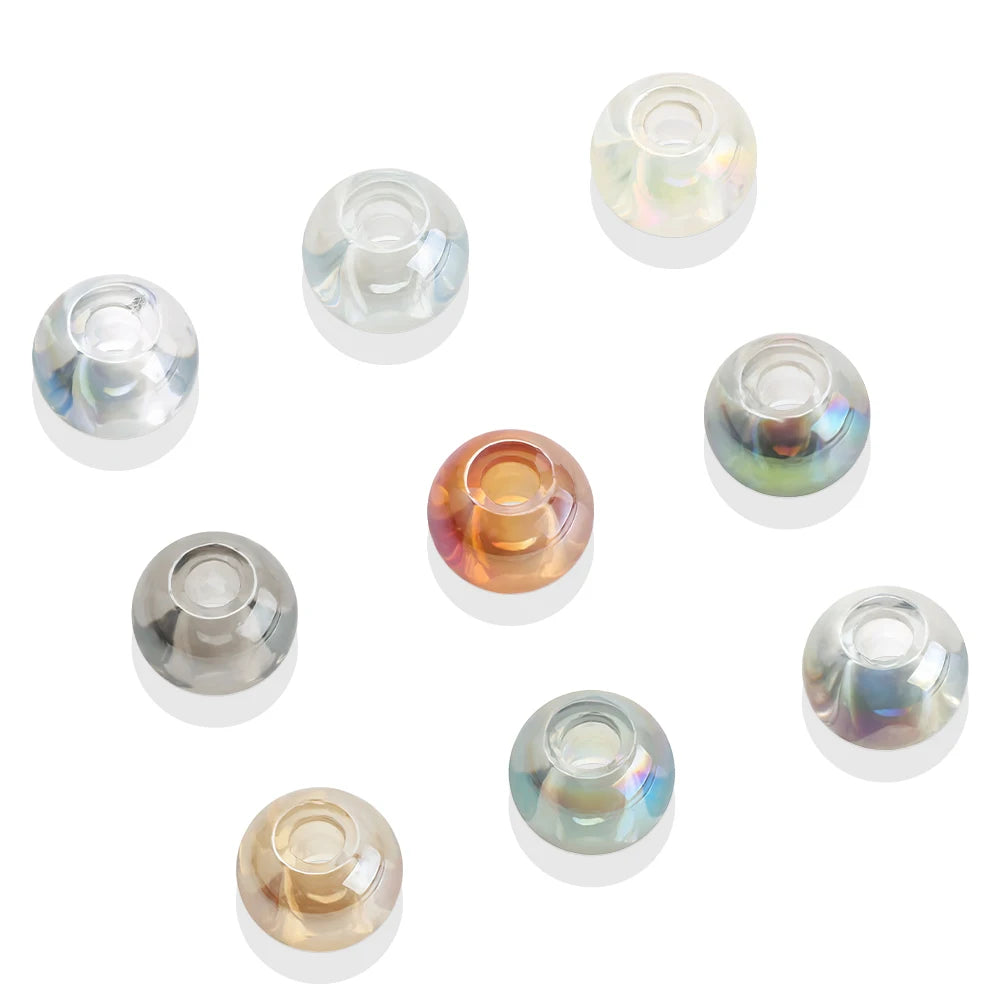 Zhubi 8x10MM Big Hole Round Glass Beads Multi Colors Crystals Bracelet Beads for Jewelry Making DIY Handmade Needlework Kits