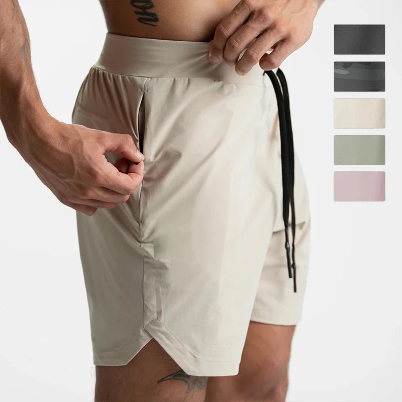 Custom Polyester Quick Dry Running Sports Shorts Pour Hommes Gym Short for for Men With Pocket Zipper