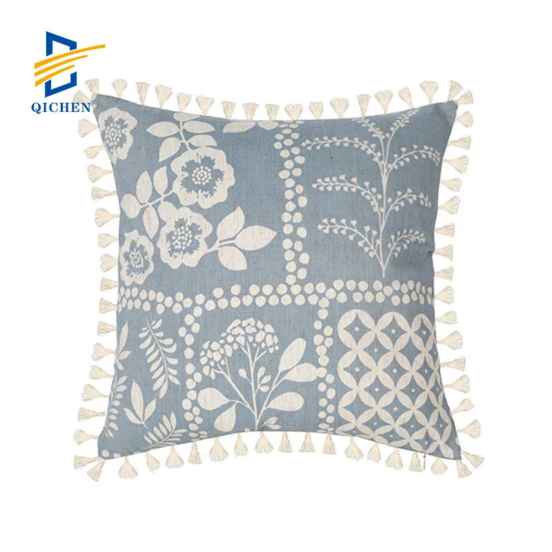 Innermor Luxury Square Linen Look Fabric Geometric Floral Designers Bohemian Macrame Cushion Cover Throw Pillow Case Home Hot