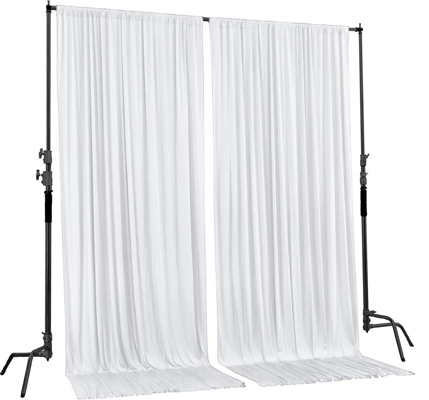 10ft X 5ft White Backdrop Curtain for Parties Wedding Wrinkle Free Backdrop Drapes Panels for Birthday Polyester Fabric
